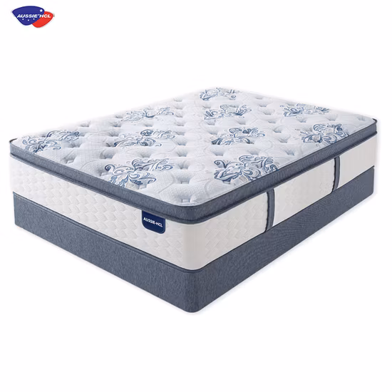 Home Furniture Luxury Natural Latex Euro Top Double Queen King Size Pocket Spring Foam Mattress Bed in a Box